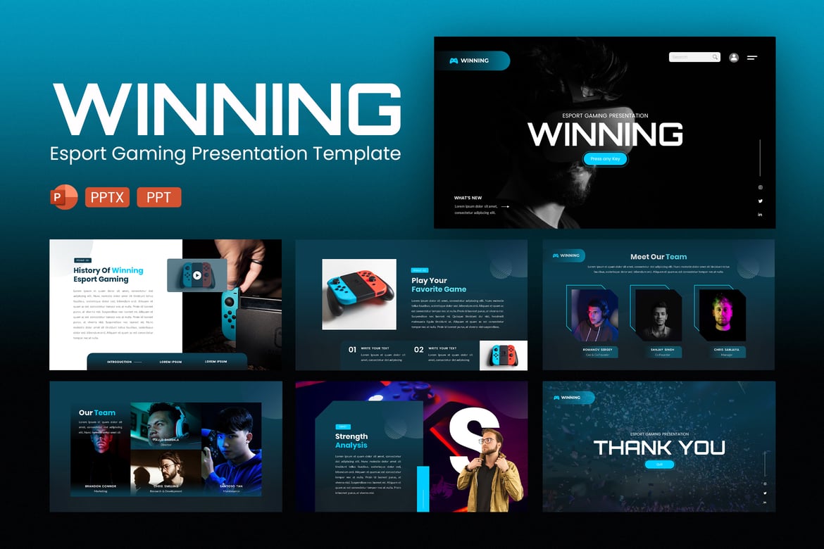 Template Presentasi PowerPoint Esport yang Menarik dan Modern