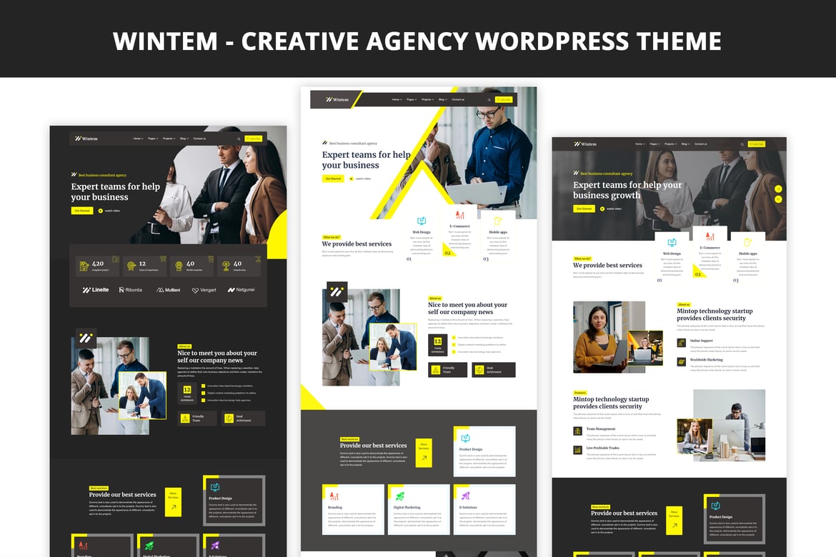 Wintem - Tema WordPress Kreatif untuk Agensi Modern