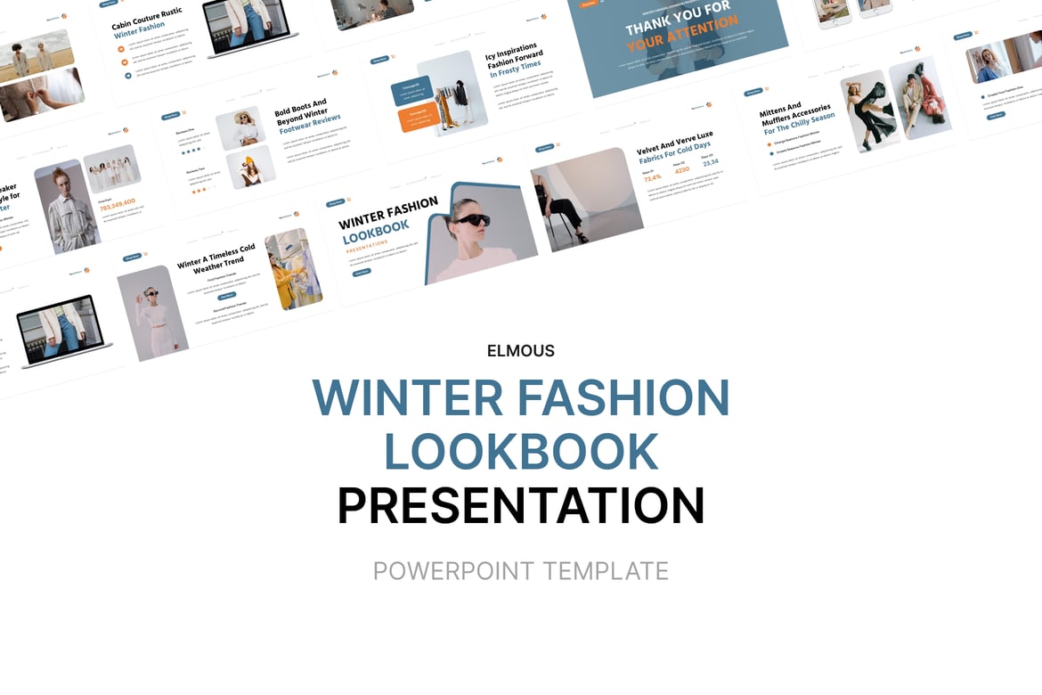 Template Powerpoint Lookbook Fashion Musim Dingin yang Menarik