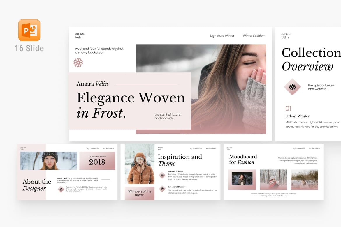 Template Presentasi Fashion Musim Dingin yang Elegan