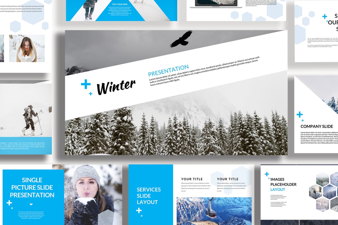 Template Powerpoint Musim Dingin yang Modern dan Minimalis