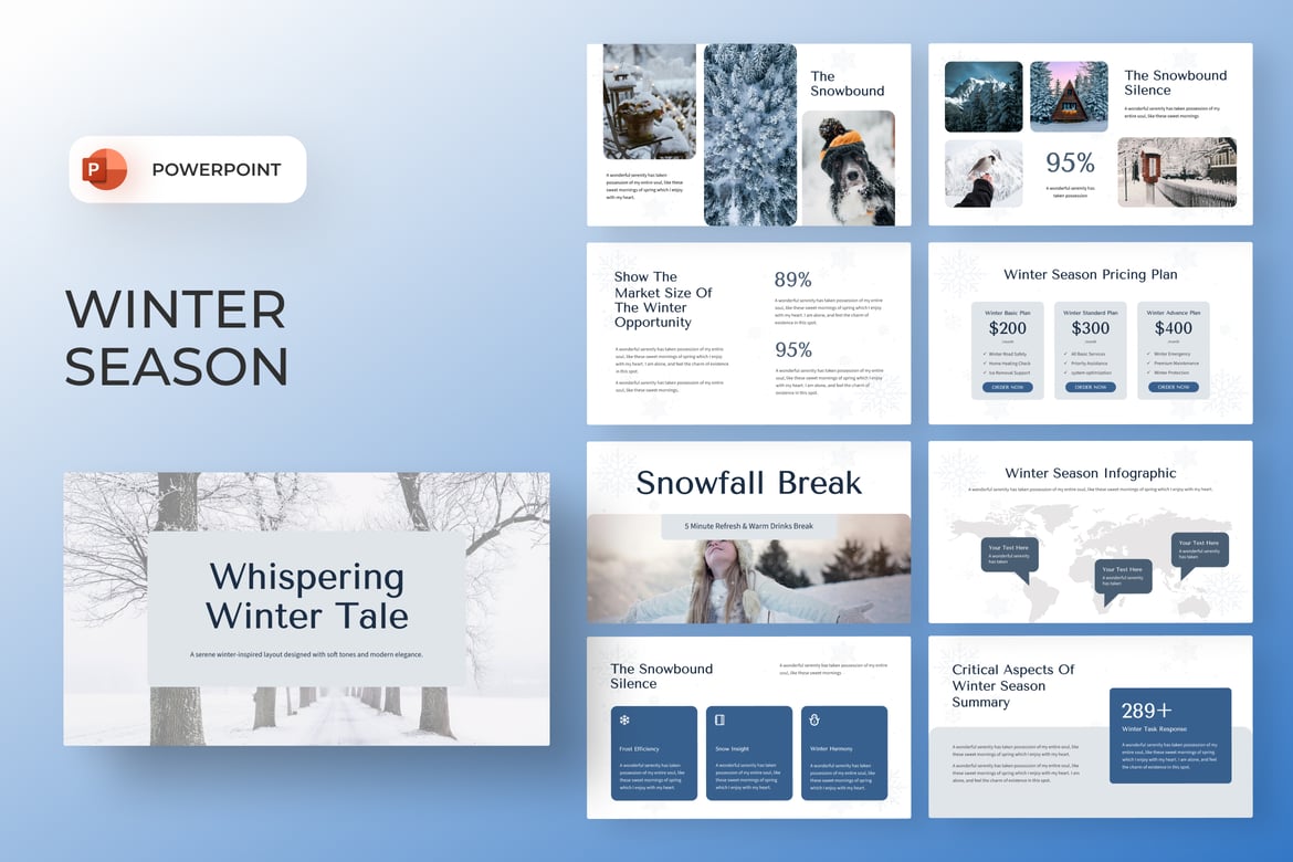 Template PowerPoint Musim Dingin yang Elegan