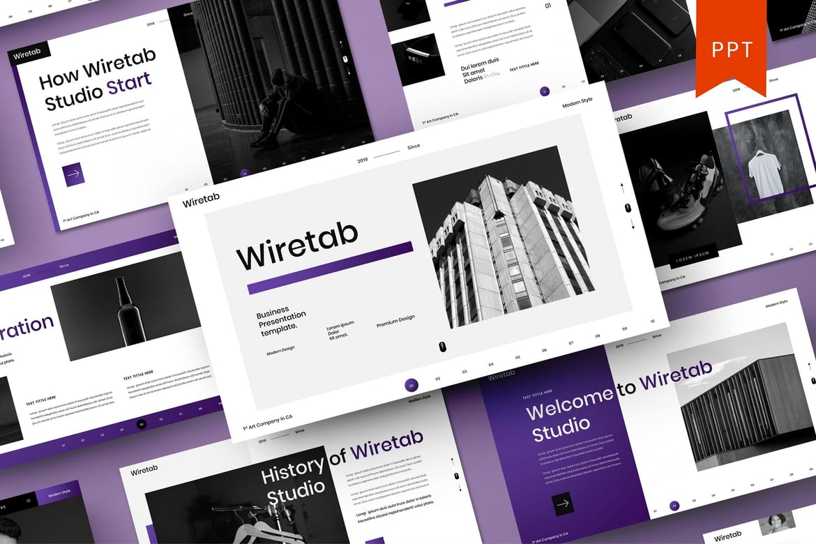 Wiretab – Template PowerPoint Bisnis Profesional