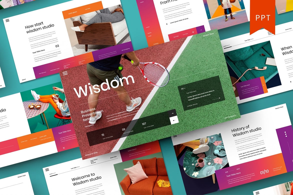 Template PowerPoint Bisnis Wisdom – Solusi Presentasi Profesional
