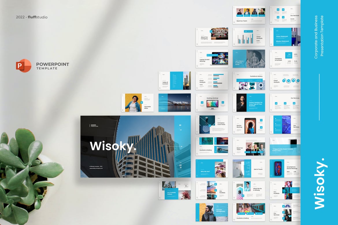 Template PowerPoint Wisoky - Solusi Presentasi Bisnis Profesional