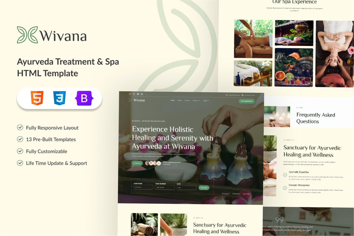 Wivana - Template Website Ayurveda dan Spa yang Modern dan Responsif