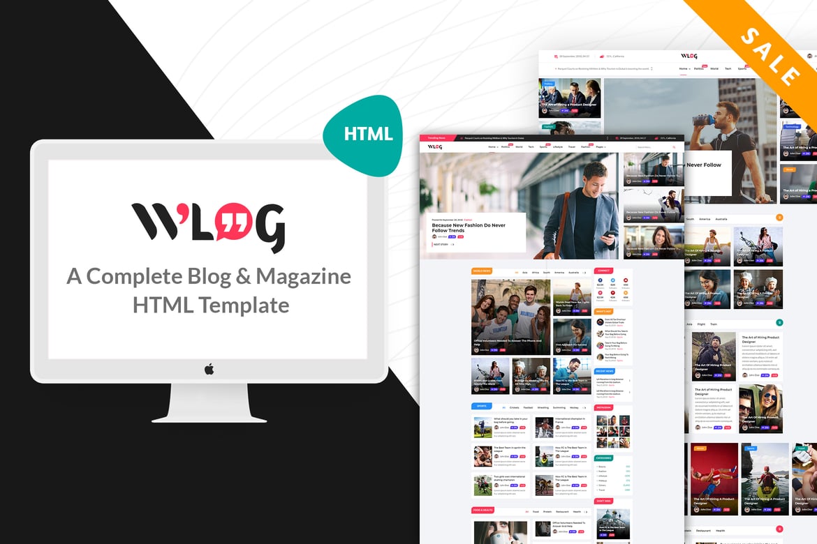 Wlog - Template Website Blog dan Majalah HTML Modern