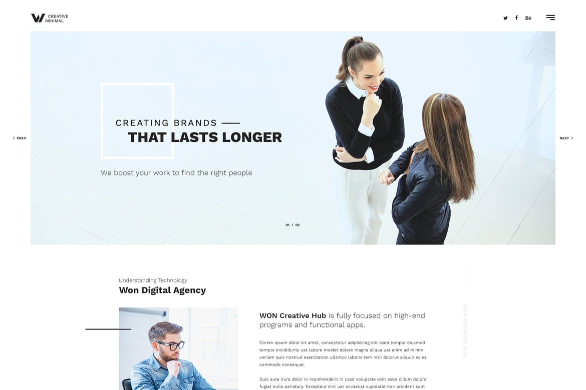 WON - Template Website HTML Serbaguna yang Bersih dan Modern