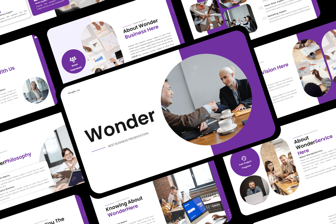 Template Presentasi PowerPoint Wonder untuk Bisnis