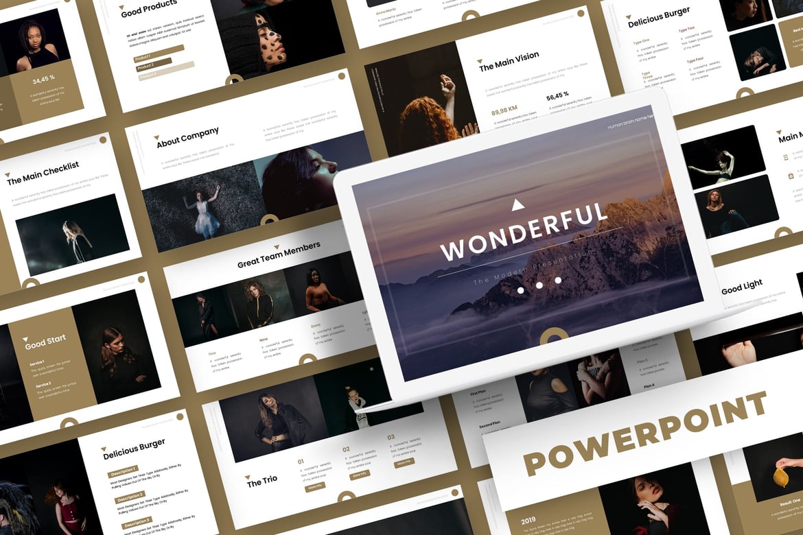 Template PPT Menarik - Wonderful Powerpoint Template dengan 5 Variasi Warna