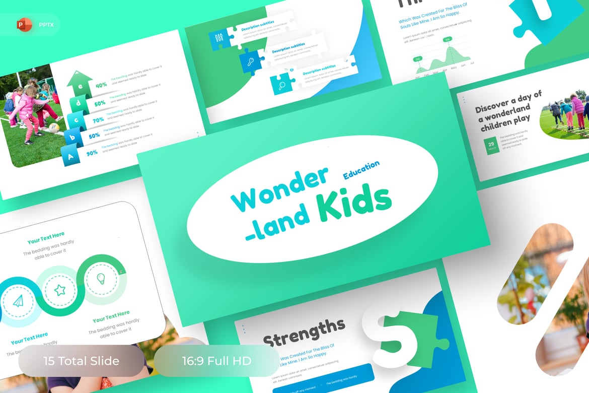 Wonderland - Template PowerPoint Pendidikan Anak yang Menarik