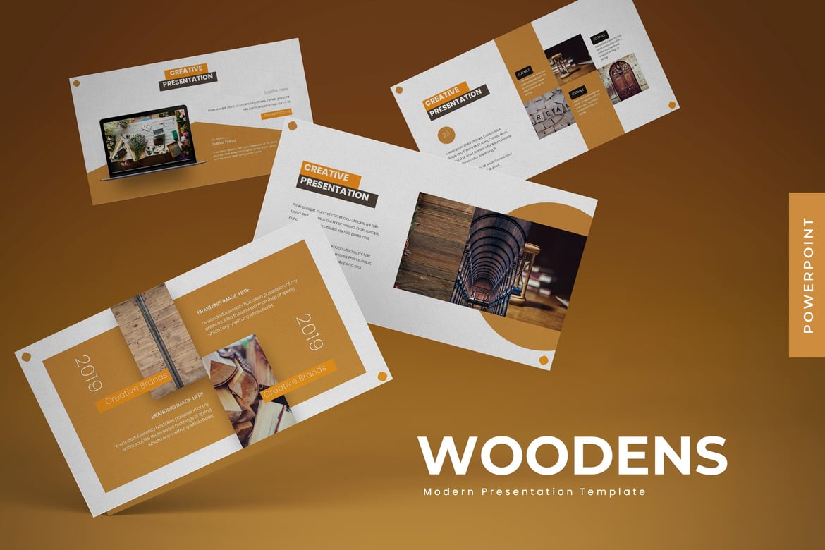 Template PowerPoint Woodens - Solusi Presentasi Menarik dan Profesional