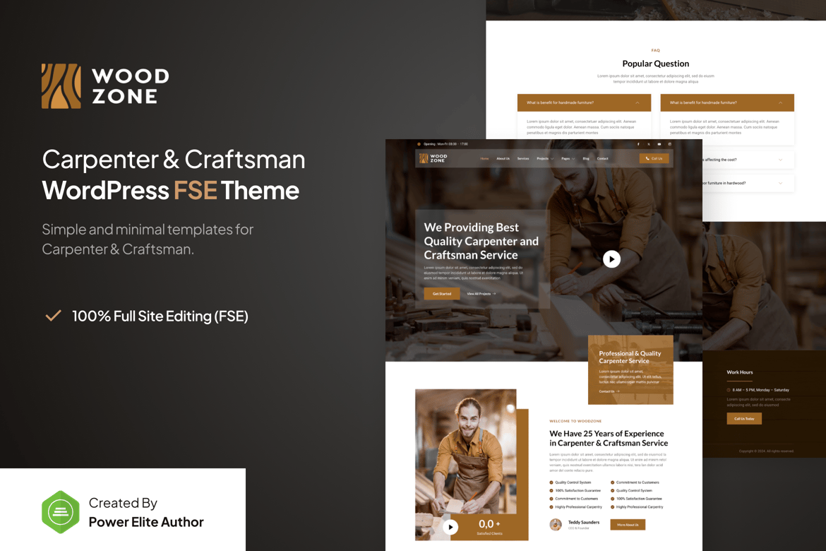 Woodzone – Tema WordPress Profesional untuk Usaha Kayu dan Pertukangan