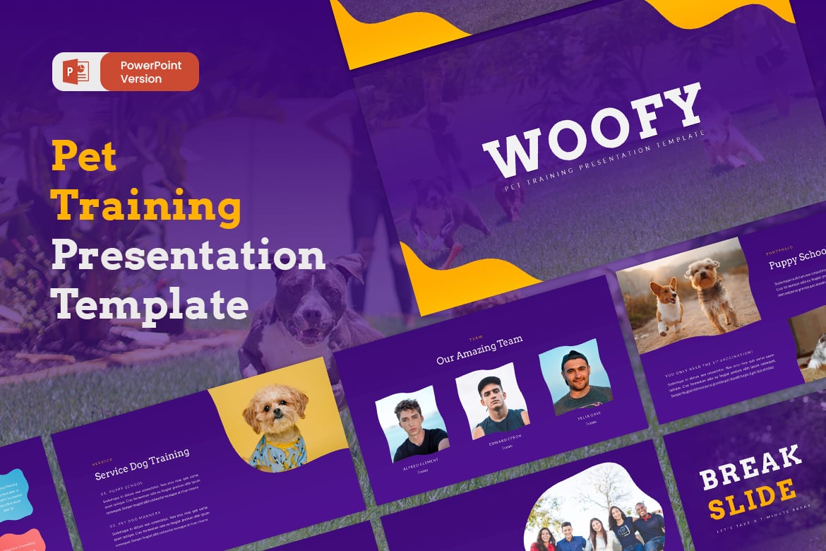 Woofy - Template Presentasi PowerPoint Pelatihan Hewan Peliharaan yang Menarik