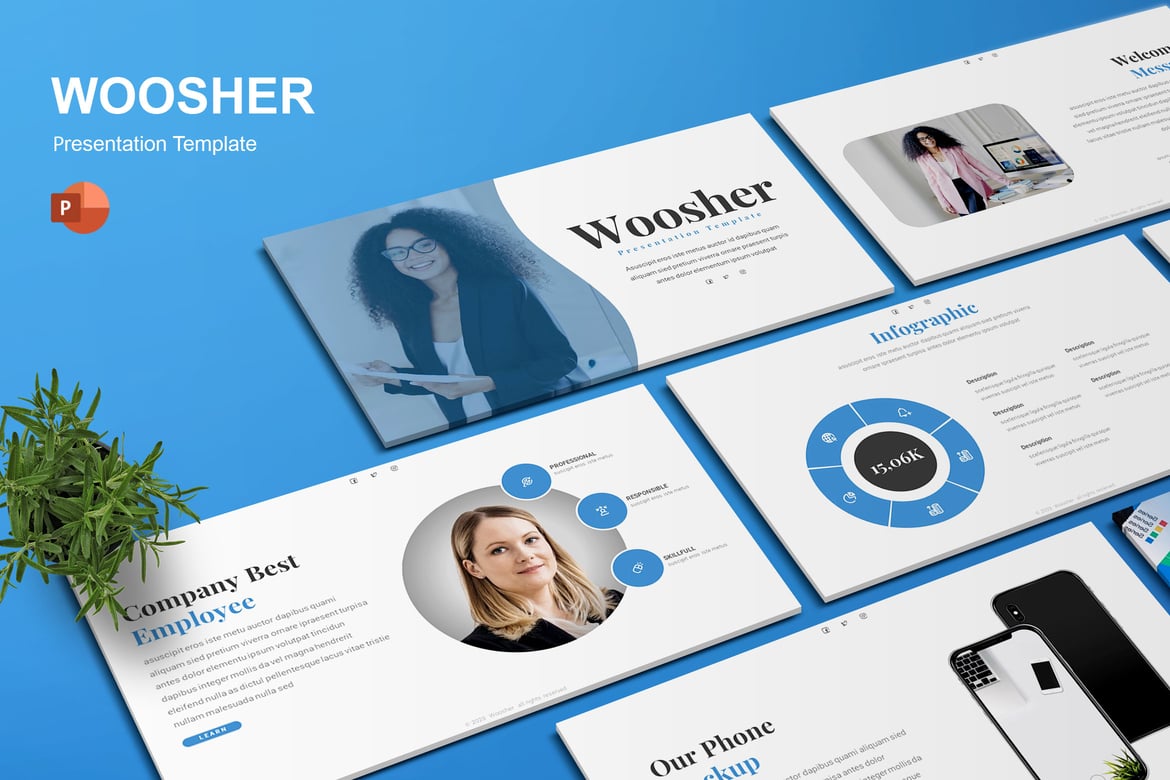 Woosher - Template PowerPoint Presentasi yang Menarik dan Profesional