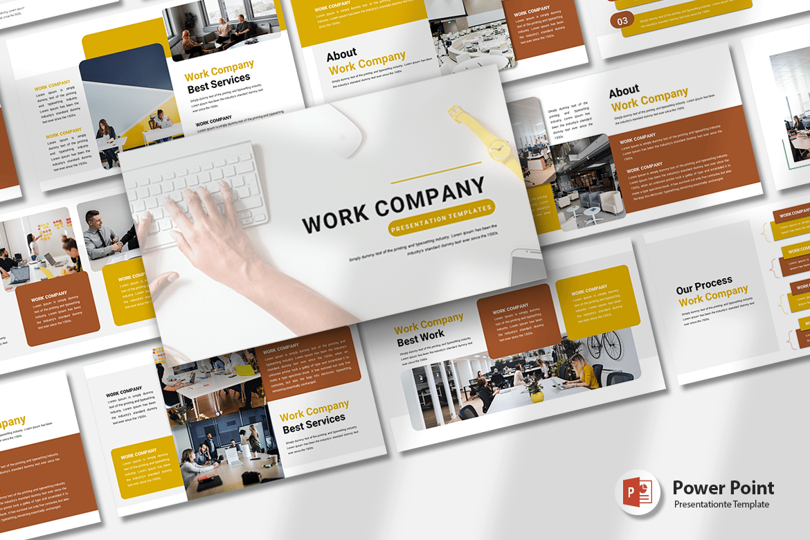 Template PowerPoint Perusahaan Modern untuk Presentasi Profesional