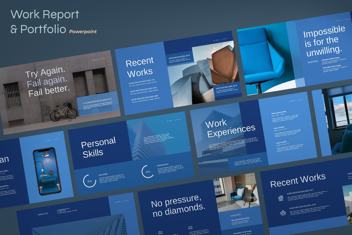 Template Powerpoint Laporan Kerja & Portofolio Profesional