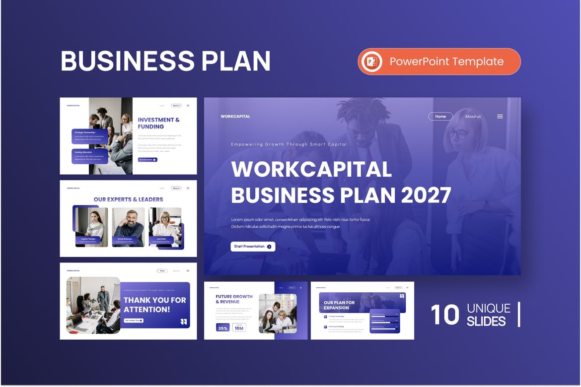Template Presentasi PowerPoint WorkCapital untuk Rencana Bisnis Anda