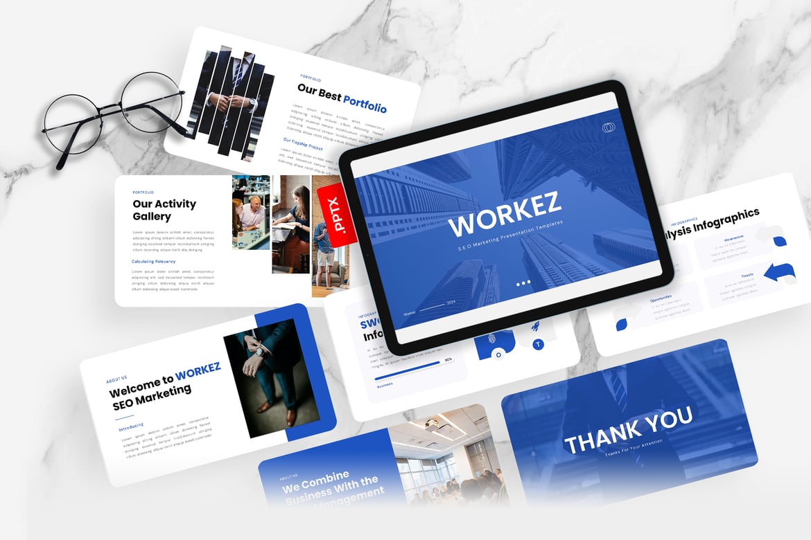 Workez – Template PowerPoint Pemasaran SEO yang Menarik