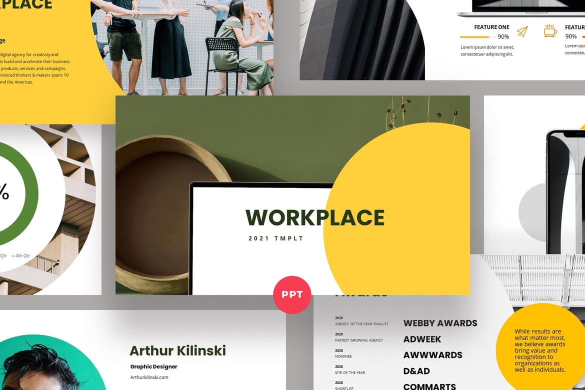Template PowerPoint Bisnis Modern untuk Presentasi Profesional