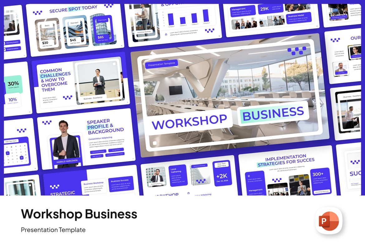 Template Presentasi PowerPoint Bisnis untuk Workshop yang Kreatif