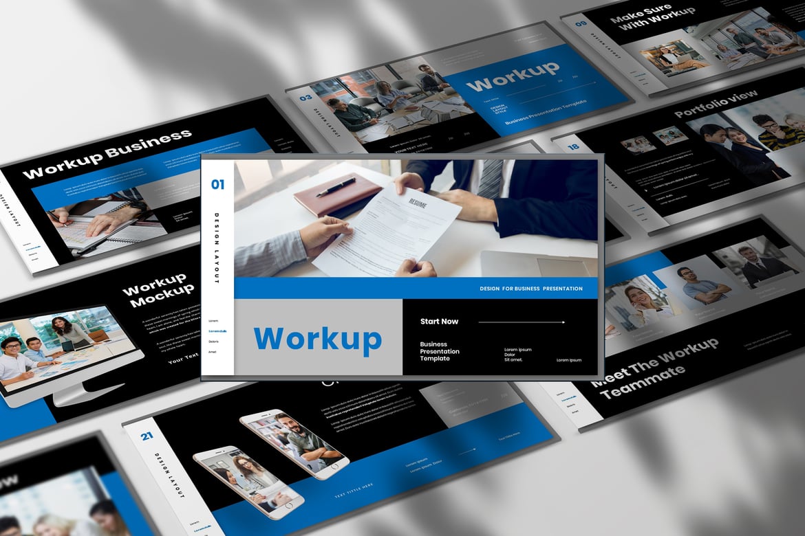 Workup - Template Presentasi PowerPoint Bisnis yang Menarik