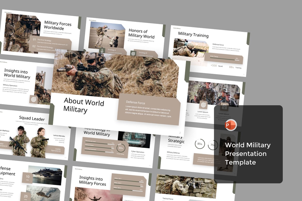 Template PowerPoint Militer Dunia yang Menarik dan Profesional