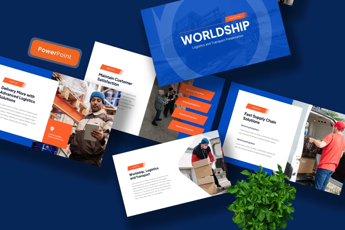 Template Presentasi PowerPoint Worldship - Solusi Logistik & Transportasi