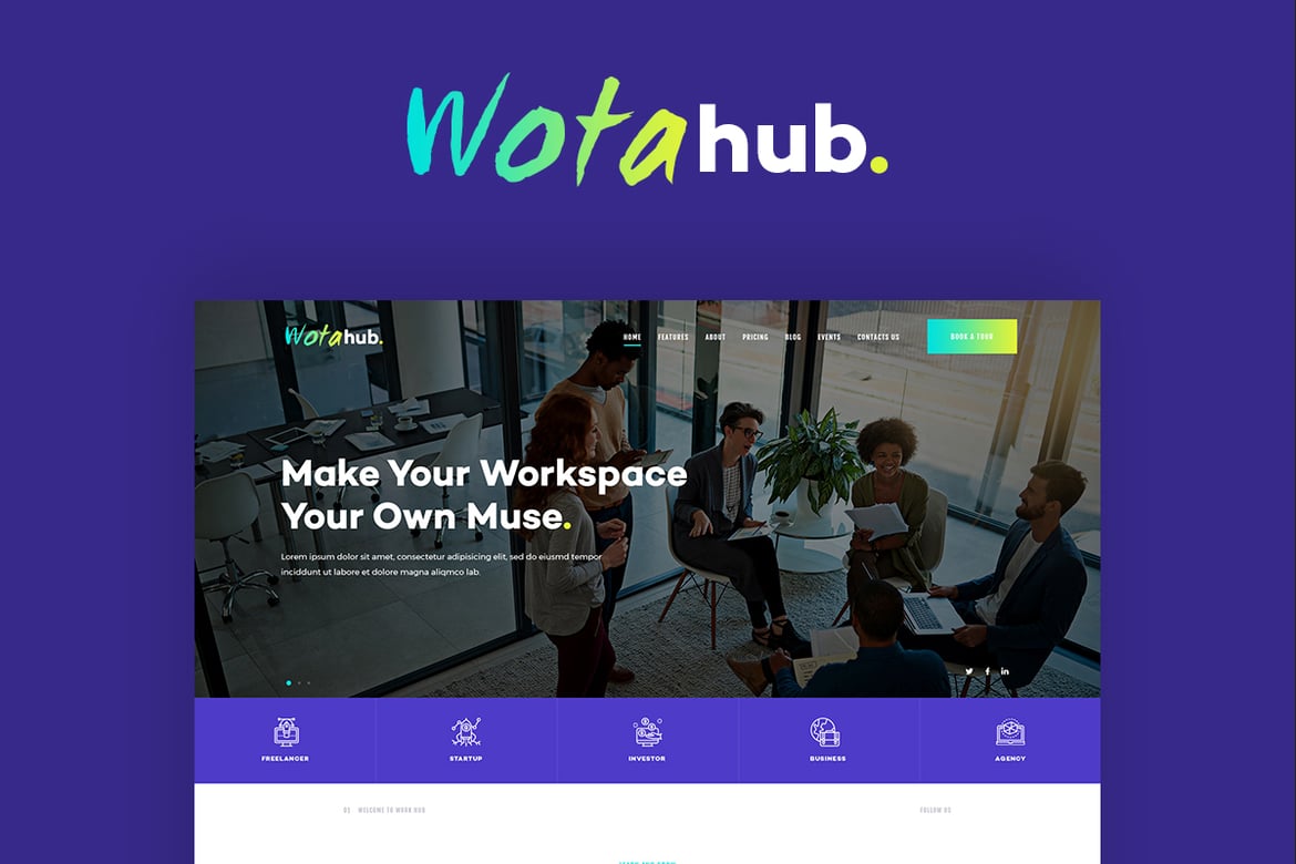Tema WordPress WotaHub: Solusi Terbaik untuk Ruang Kerja Bersama Anda