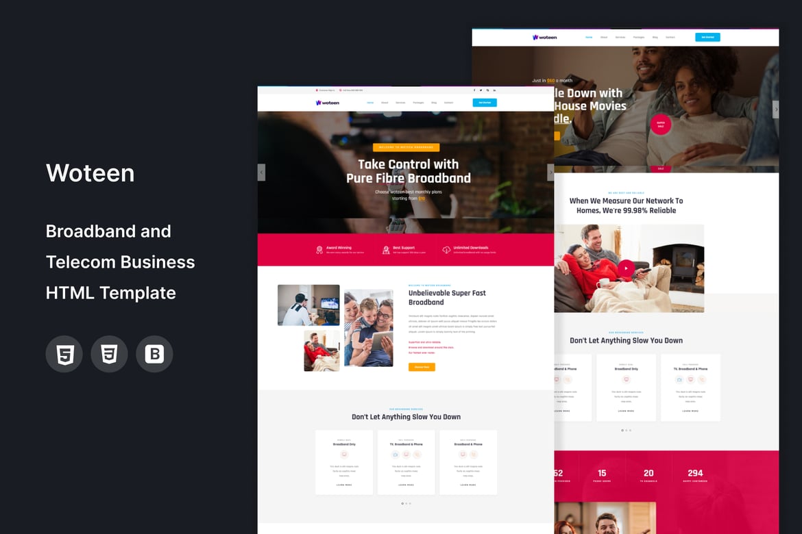 Woteen - Template Website Broadband dan Telekomunikasi Modern