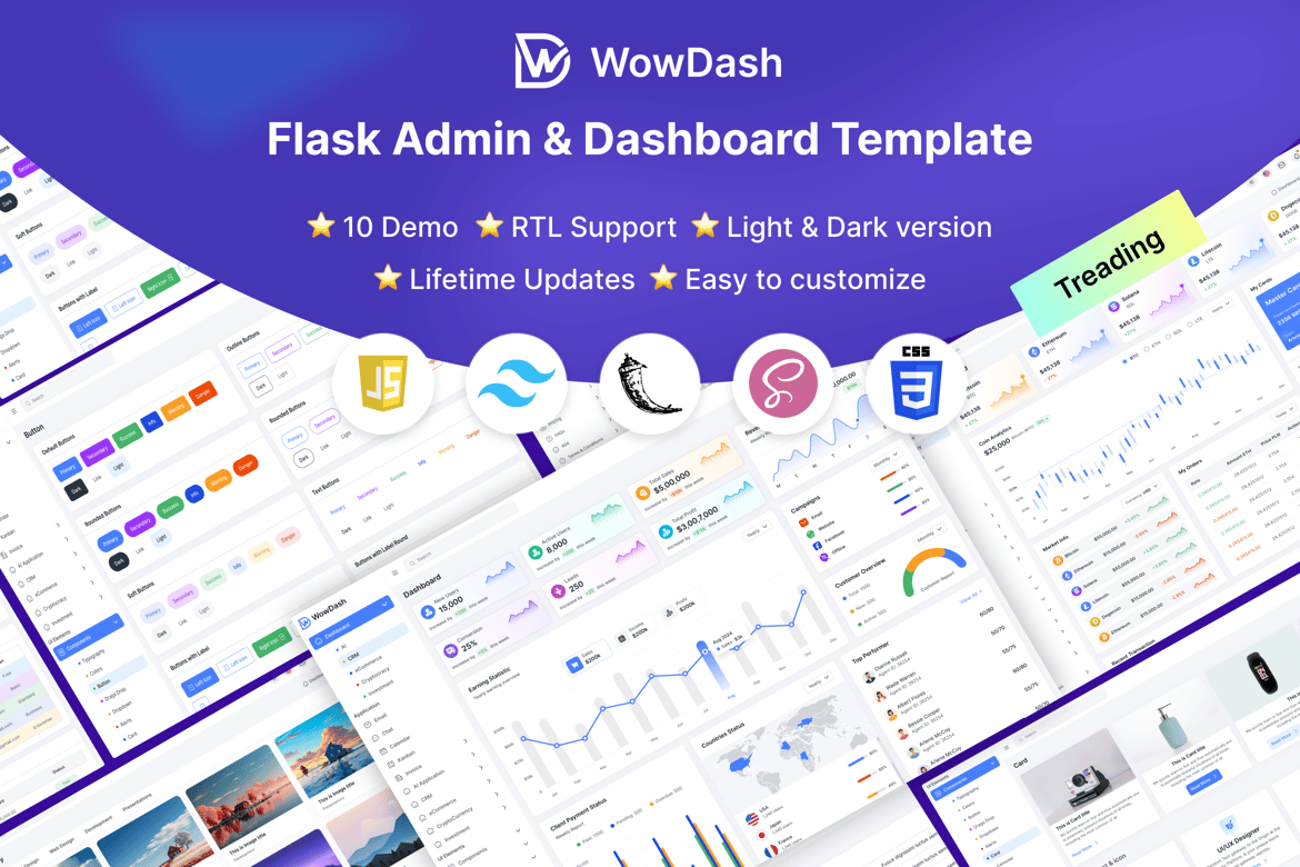 Template Admin Dashboard WowDash untuk Flask dengan Desain Modern dan Responsif