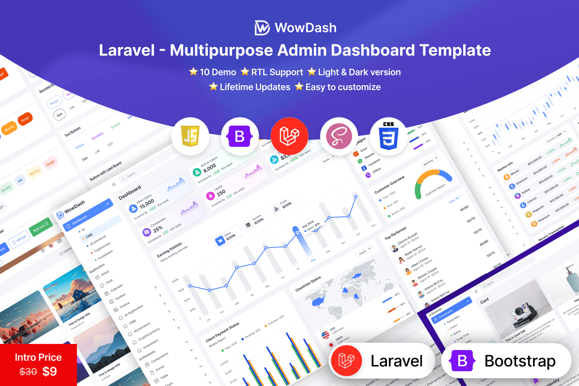 WowDash - Template Dashboard Admin Laravel yang Modern dan Responsif