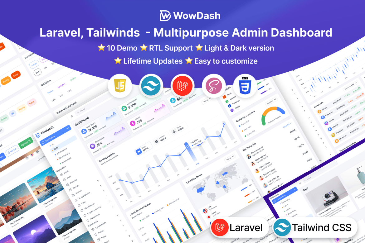 WowDash - Template Admin Serbaguna dengan Laravel dan Tailwinds