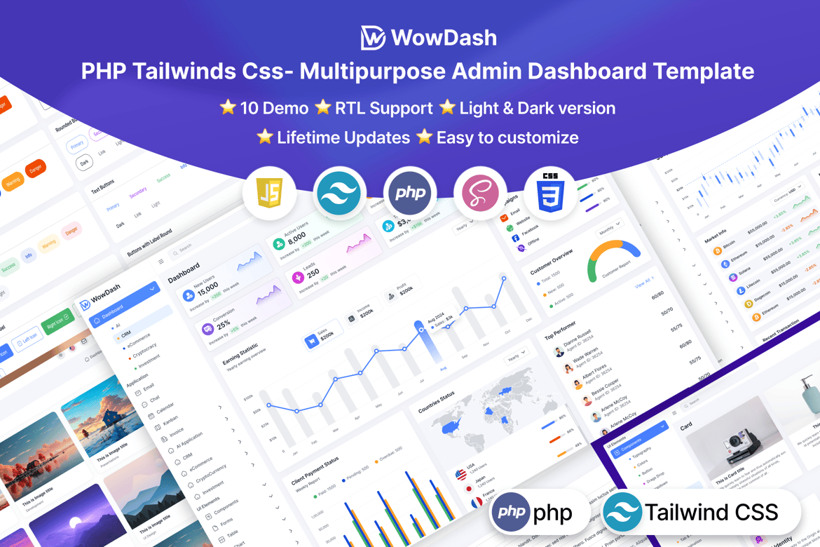 WowDash - Template Web Admin Serbaguna dengan PHP dan Tailwinds Css