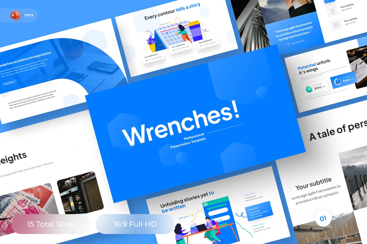 Template Presentasi PowerPoint Multifungsi untuk Wrench