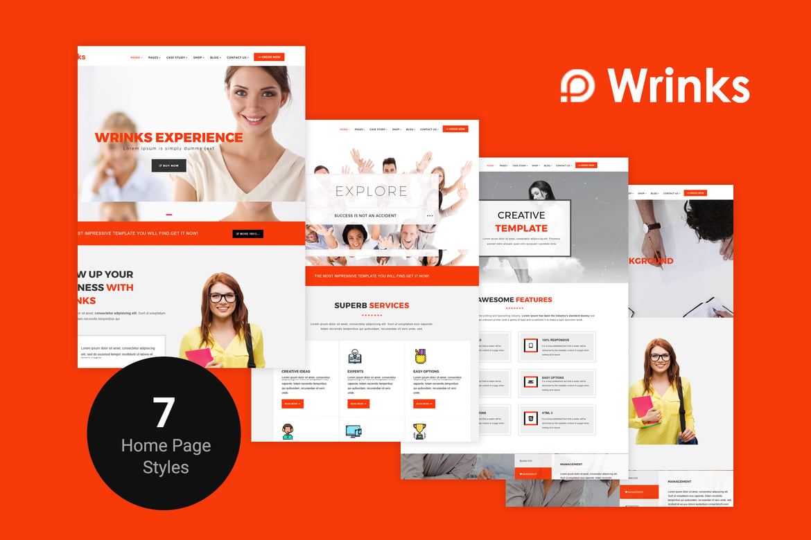Template Website Bisnis Multi Halaman Wrinks - HTML5