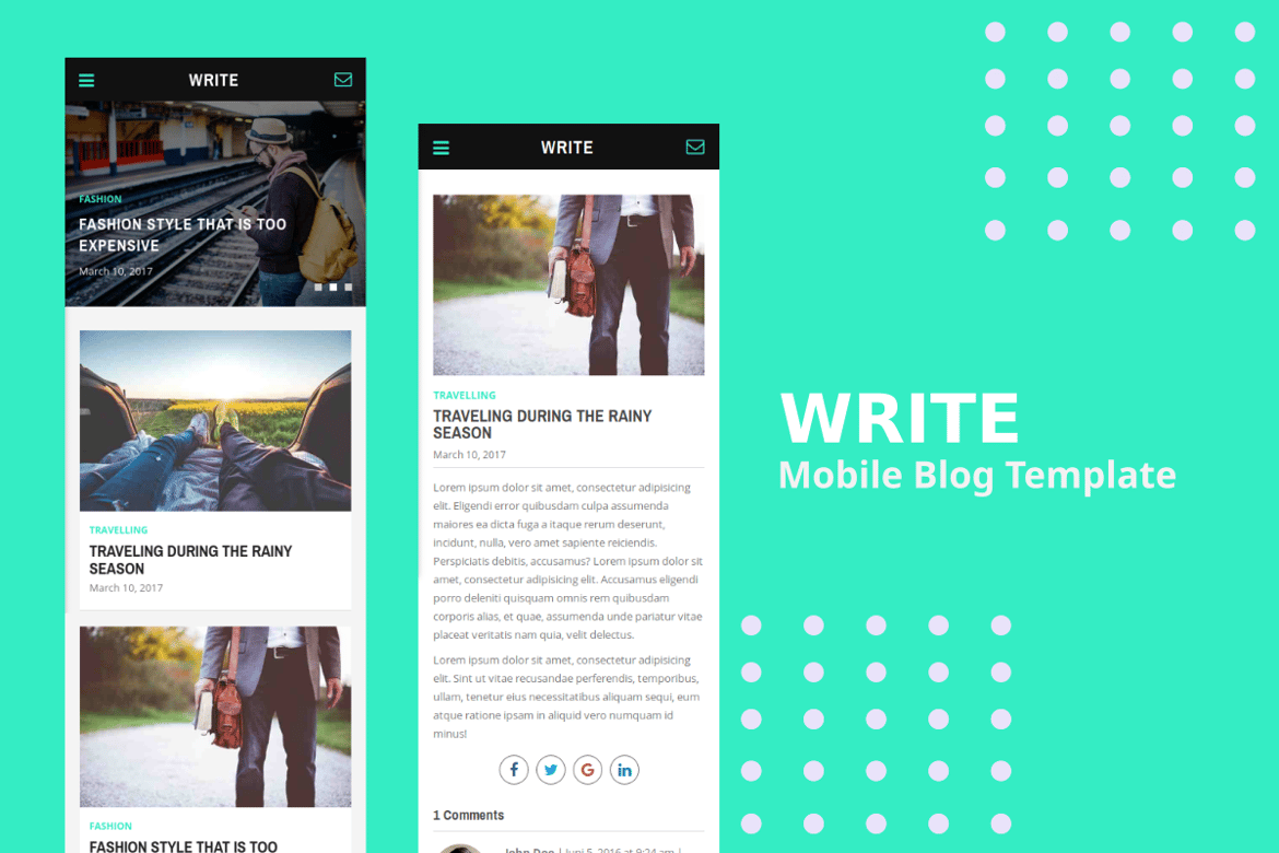 Template Website Blog Mobile yang Elegan dan Responsif