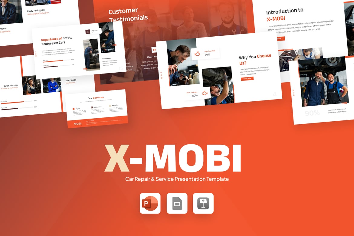 Template Powerpoint Mobil X-MOBI - Presentasi Kreatif dan Elegan