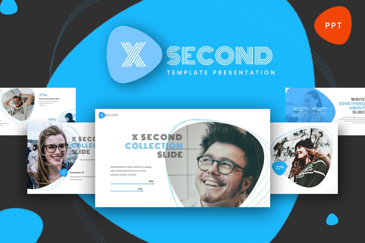 Template PowerPoint Modern X Second yang Menarik dan Profesional