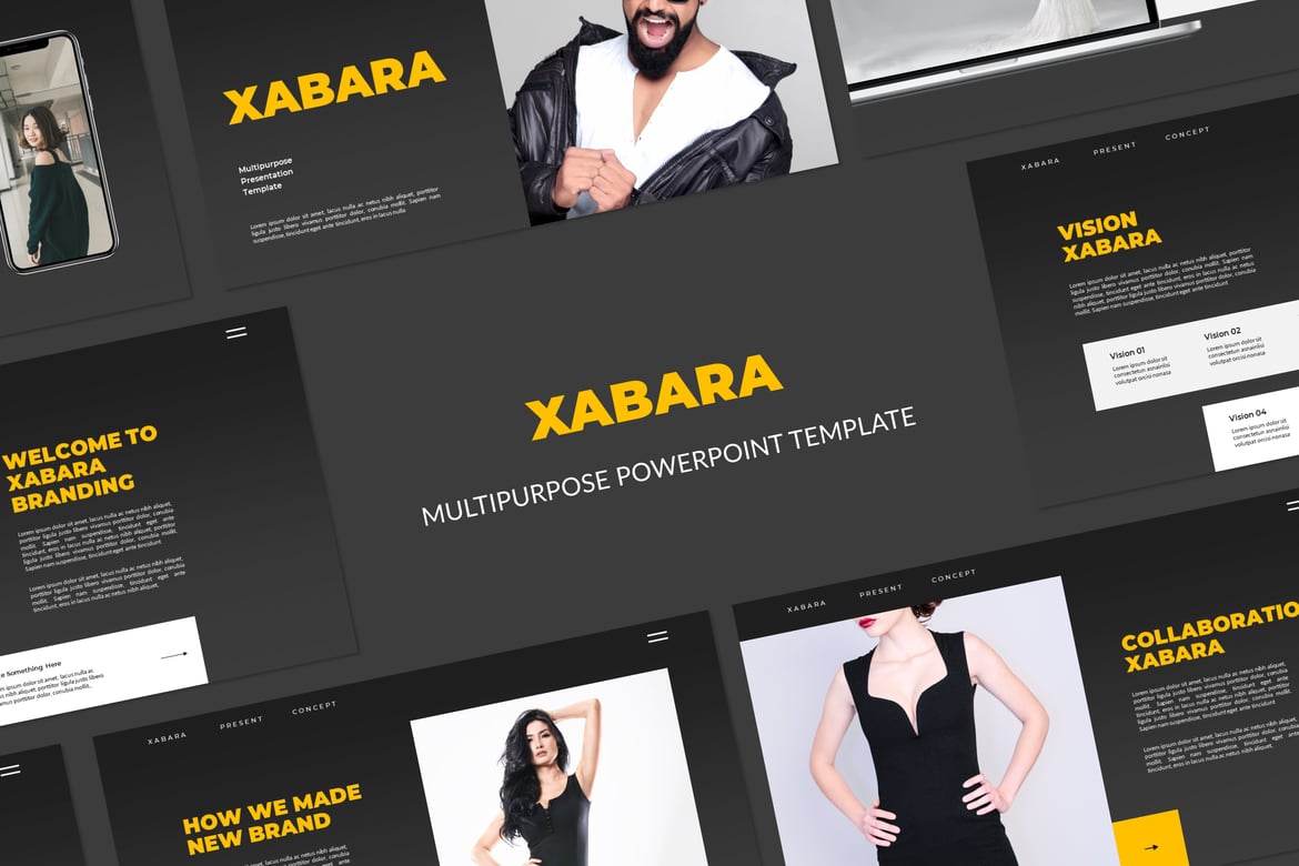 Template Presentasi Powerpoint Serbaguna Xabara yang Menarik