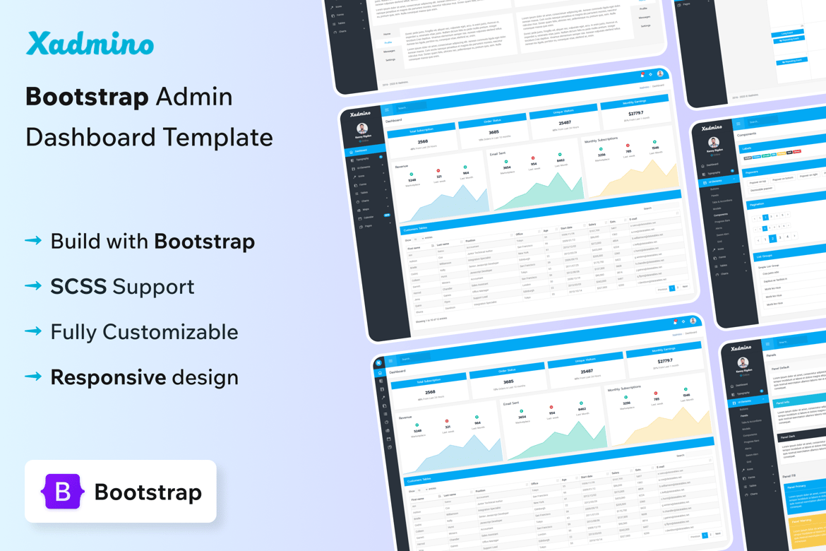Xadmino - Template Dashboard Admin Modern dan Responsif