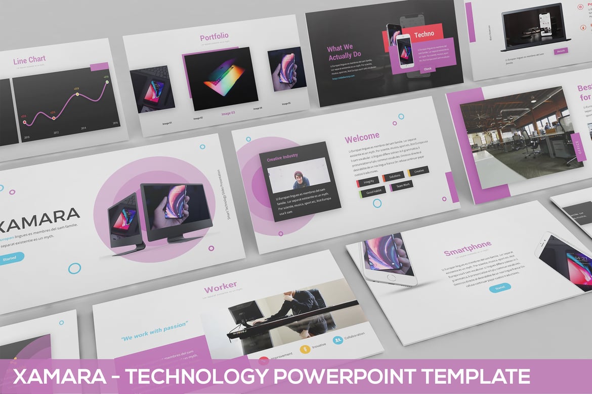XAMARA - Template Powerpoint Teknologi Modern untuk Presentasi Anda