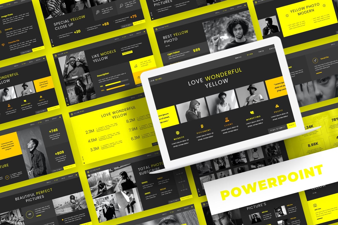Xanthous - Template PowerPoint Serbaguna dengan 5 Variasi Warna