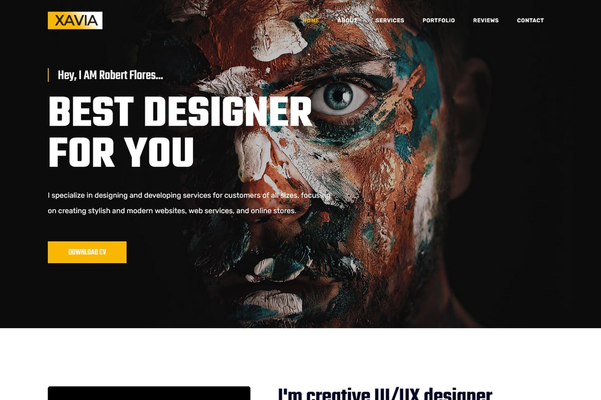 Xavia | Template Website Portofolio Responsif yang Modern