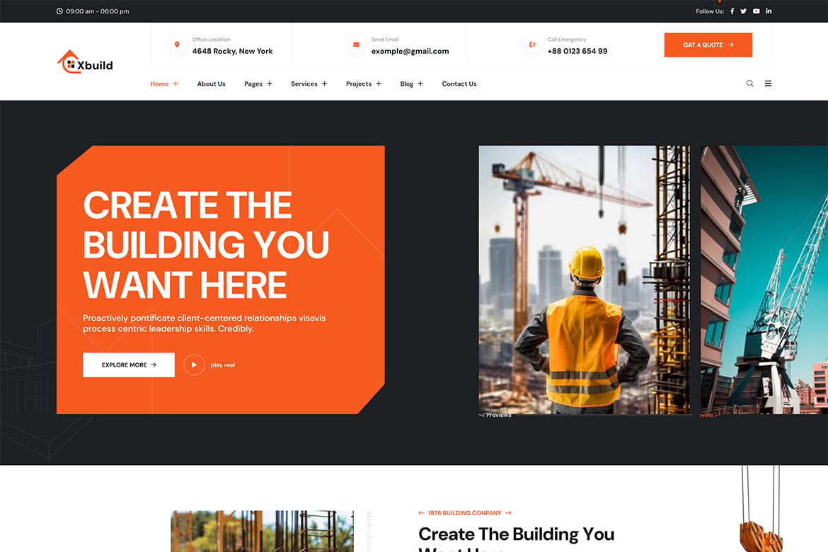Xbuild - Template Website Modern untuk Bisnis Industri dan Pabrik dengan React Next.js