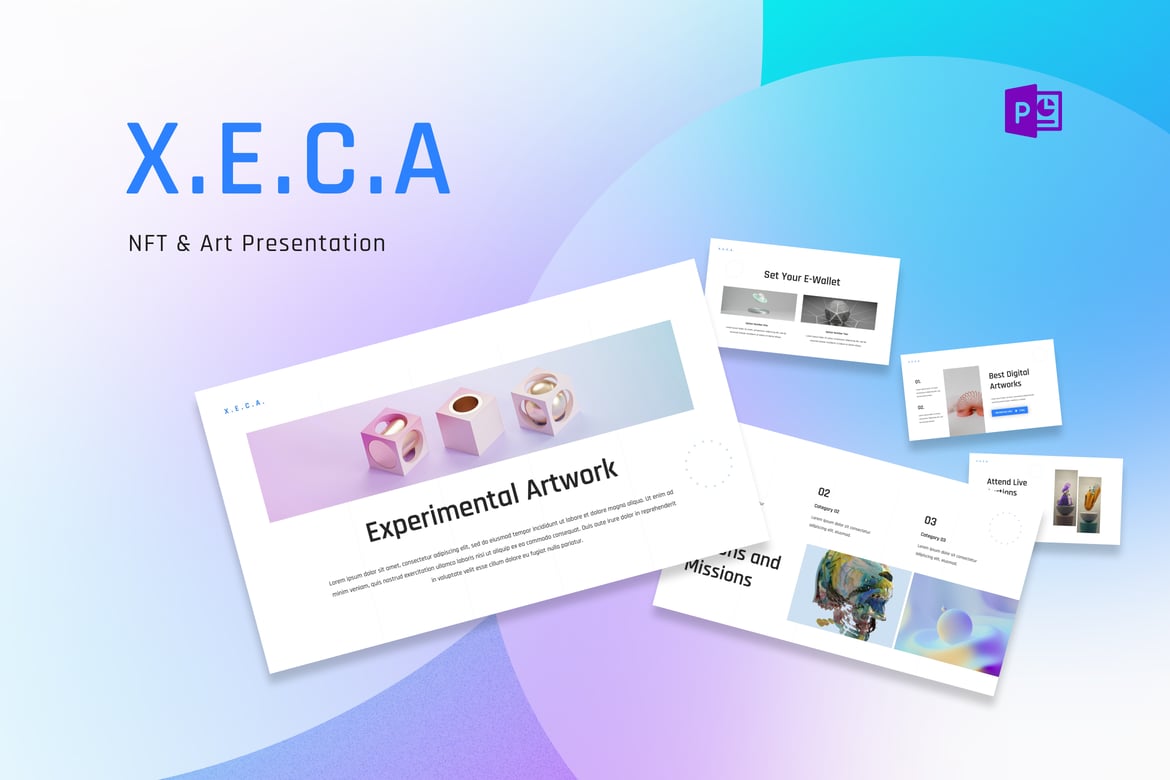 Template Presentasi PowerPoint Xeca: NFT & Seni yang Menawan