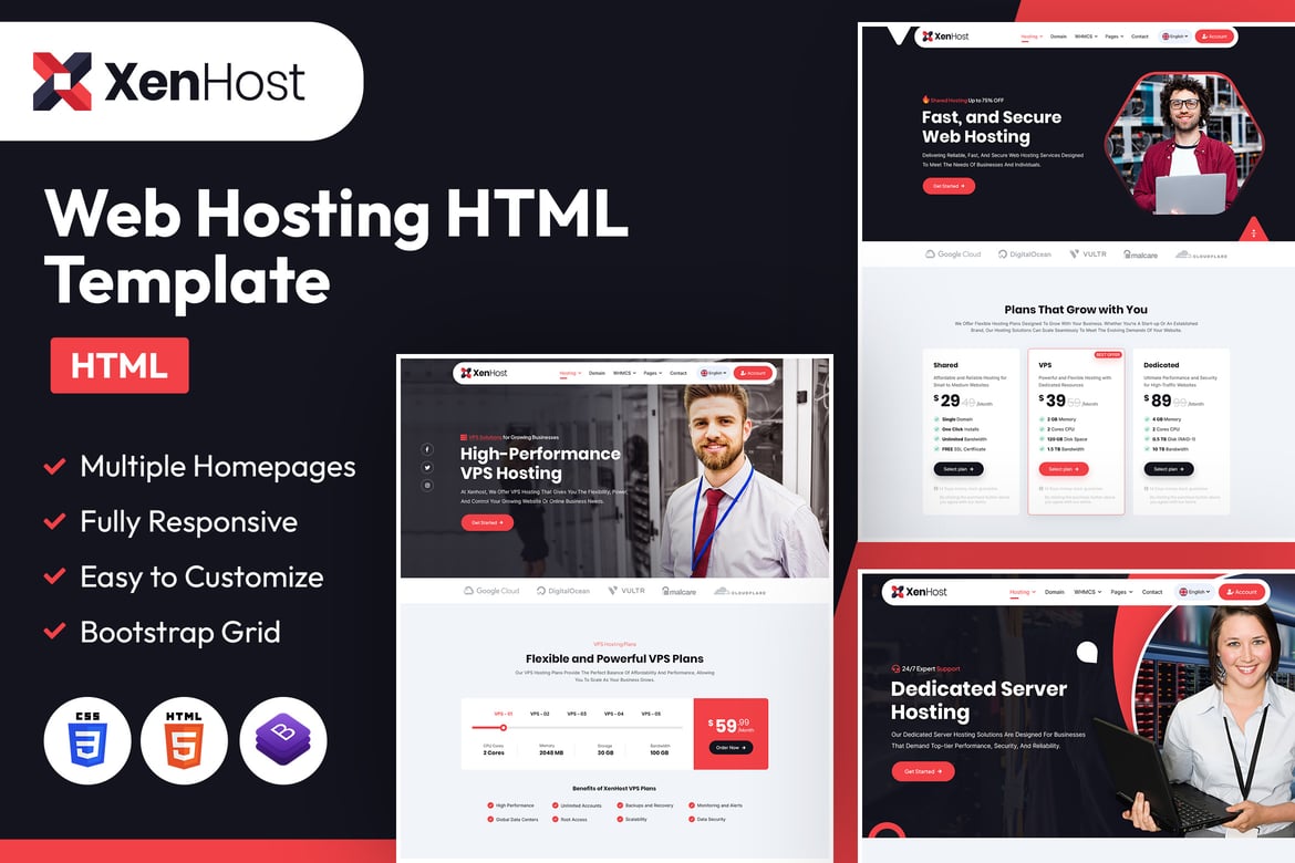 XenHost | Template Website Hosting Modern dan Responsif