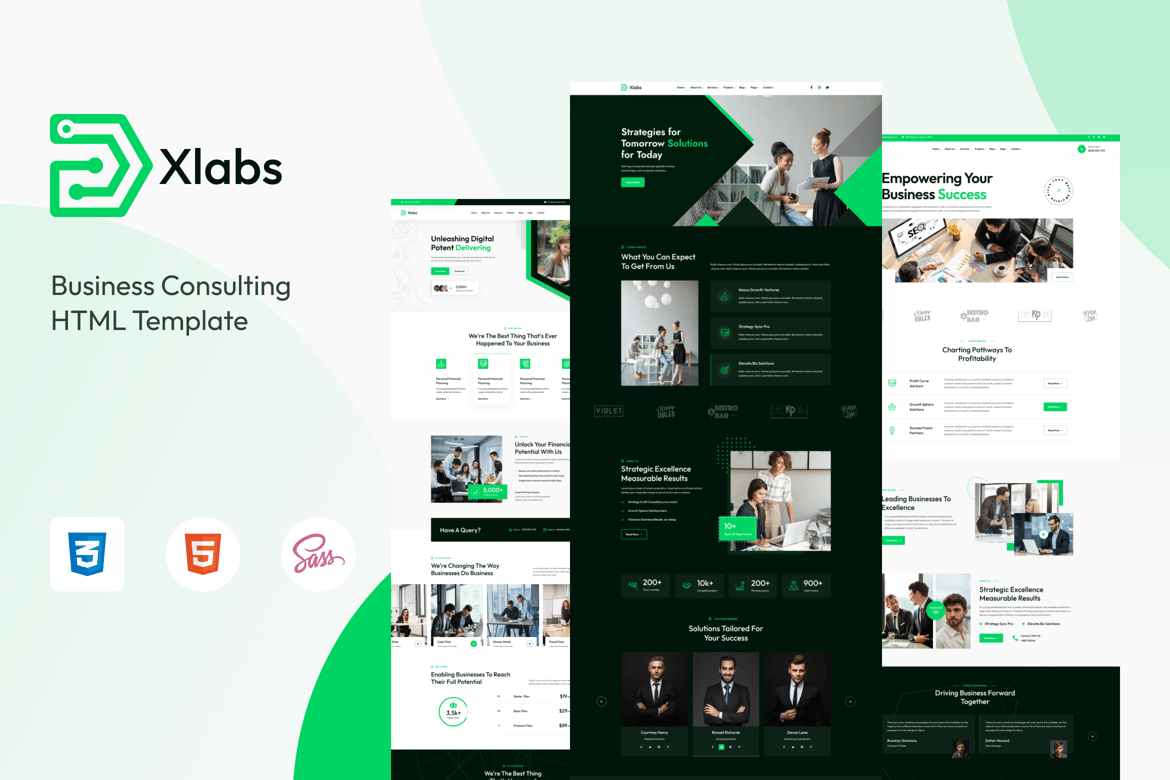 Xlab - Template Website Konsultasi Bisnis HTML5 yang Menarik