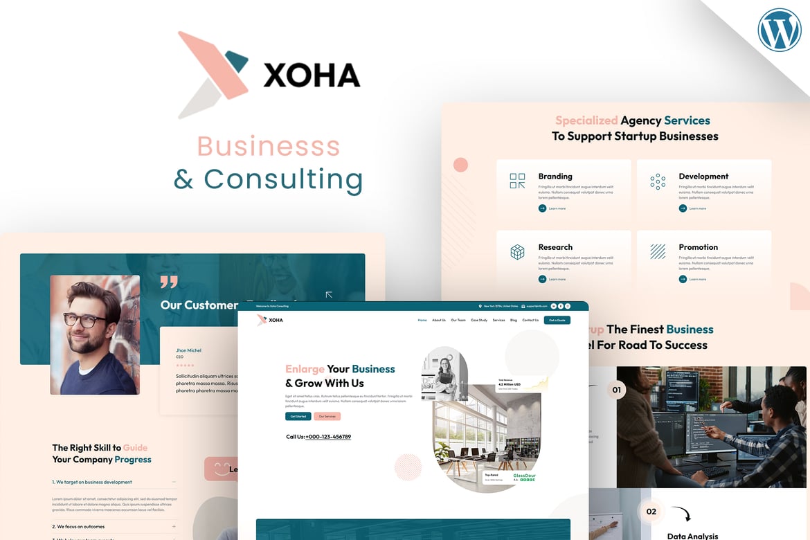 Xoha | Tema WordPress Konsultasi untuk Start-up yang Kreatif
