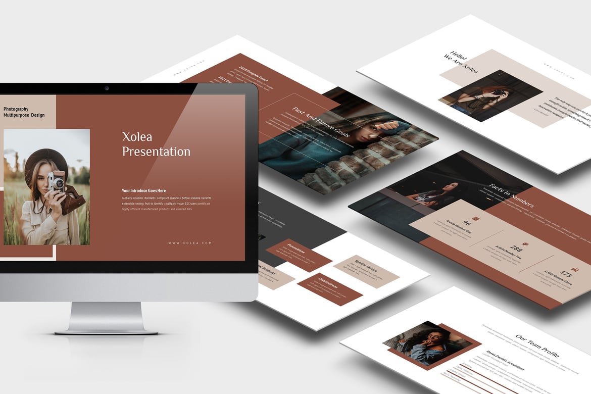 Template Presentasi Powerpoint Xolea untuk Bisnis Fotografi